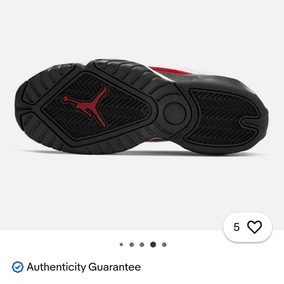 Jordan Red and White High-Top Sneakers - Picture 7 of 17